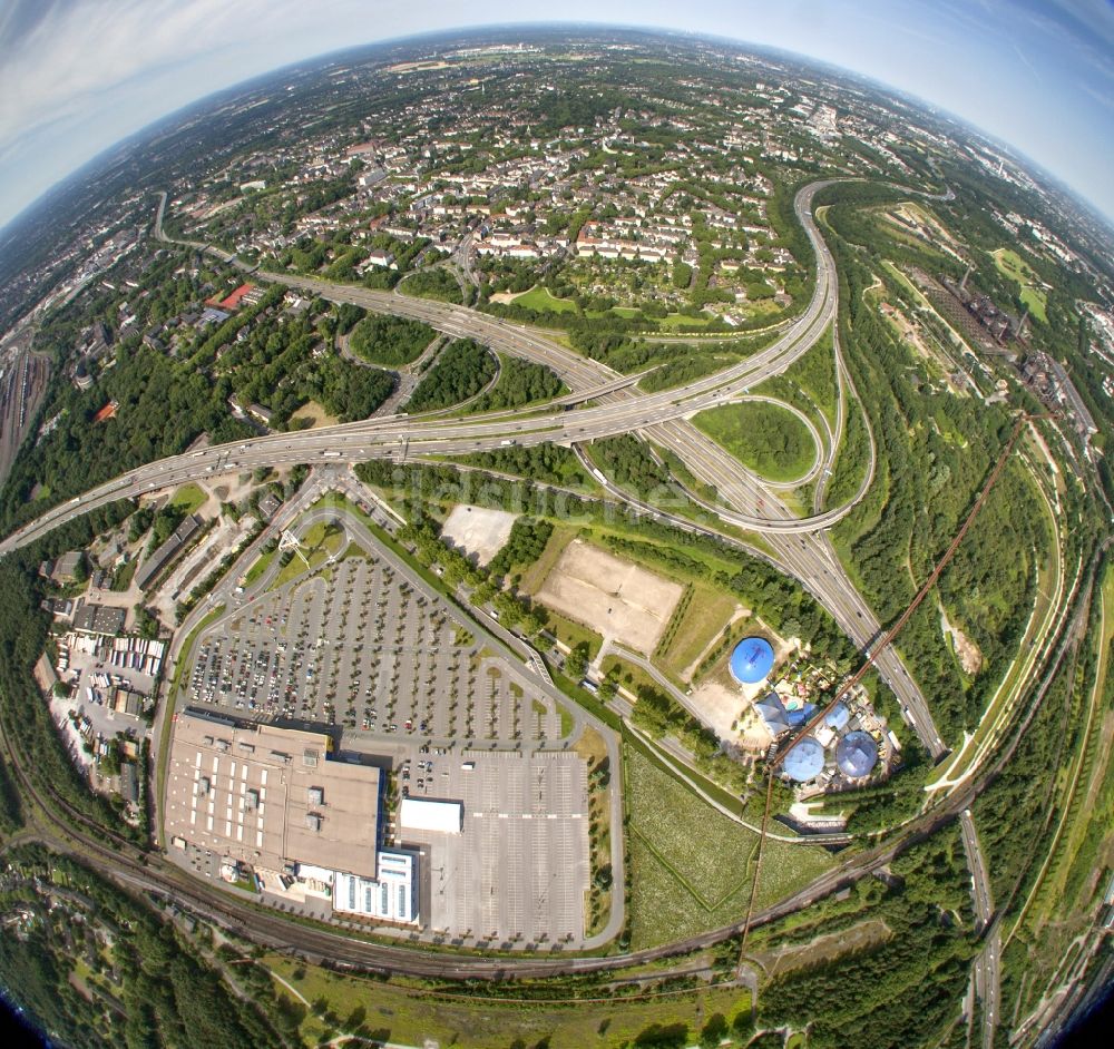 Luftbild Duisburg - Autobahnkreuz / Kreuz Duisburg-Nord der Bundes- Autobahn BAB A59 und A42 in Duisburg im Bundesland Nordrhein-Westfalen