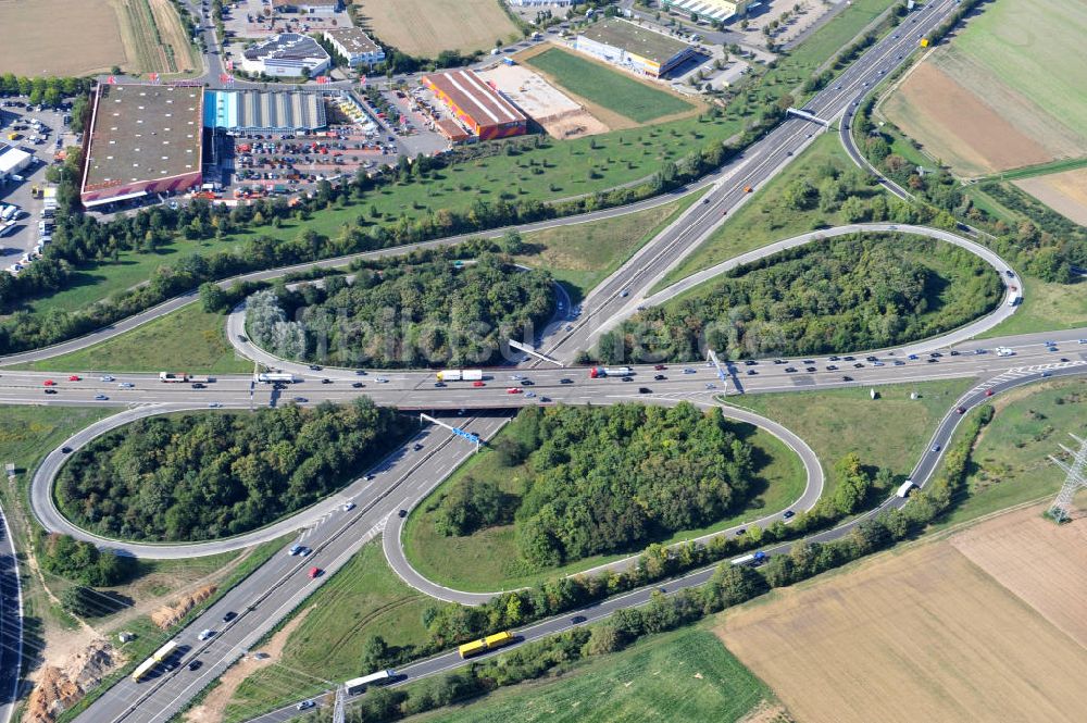 Luftaufnahme Mainz - Autobahnkreuz Mainz-Süd