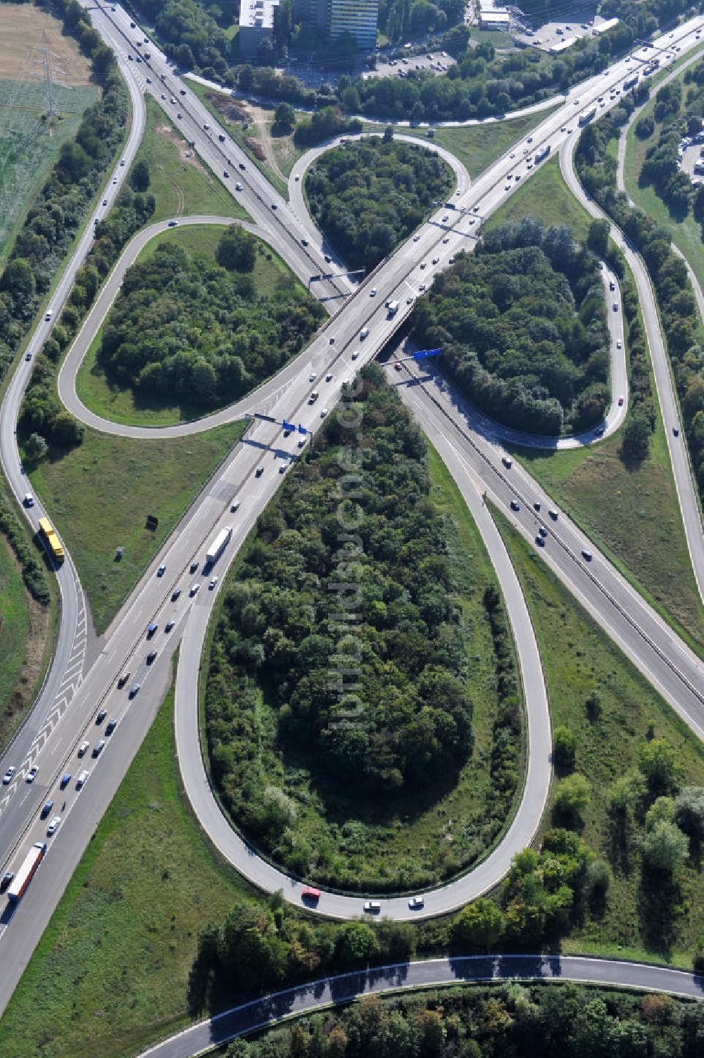 Luftaufnahme Mainz - Autobahnkreuz Mainz-Süd