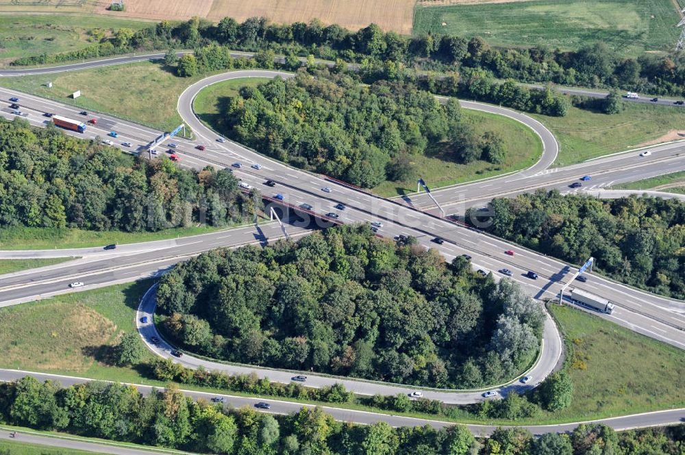 Mainz von oben - Autobahnkreuz Mainz-Süd