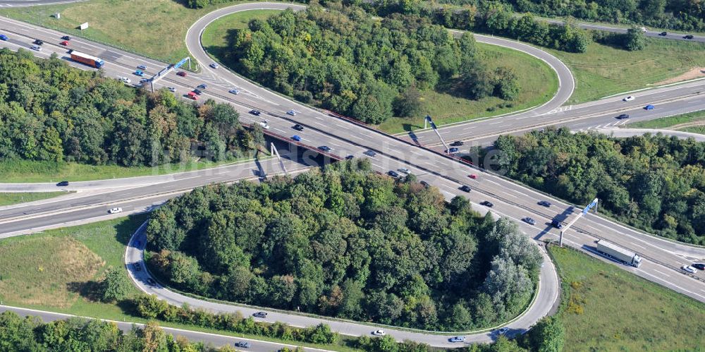 Mainz aus der Vogelperspektive: Autobahnkreuz Mainz-Süd