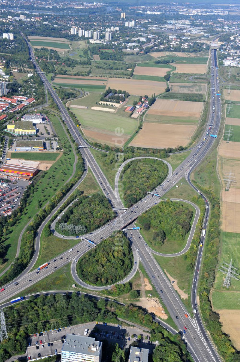 Luftbild Mainz - Autobahnkreuz Mainz-Süd