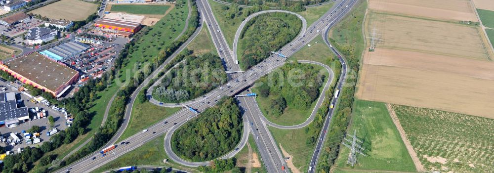 Luftaufnahme Mainz - Autobahnkreuz Mainz-Süd