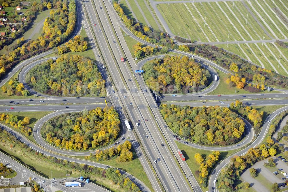 Luftaufnahme Mannheim - Autobahnkreuz Mannheim