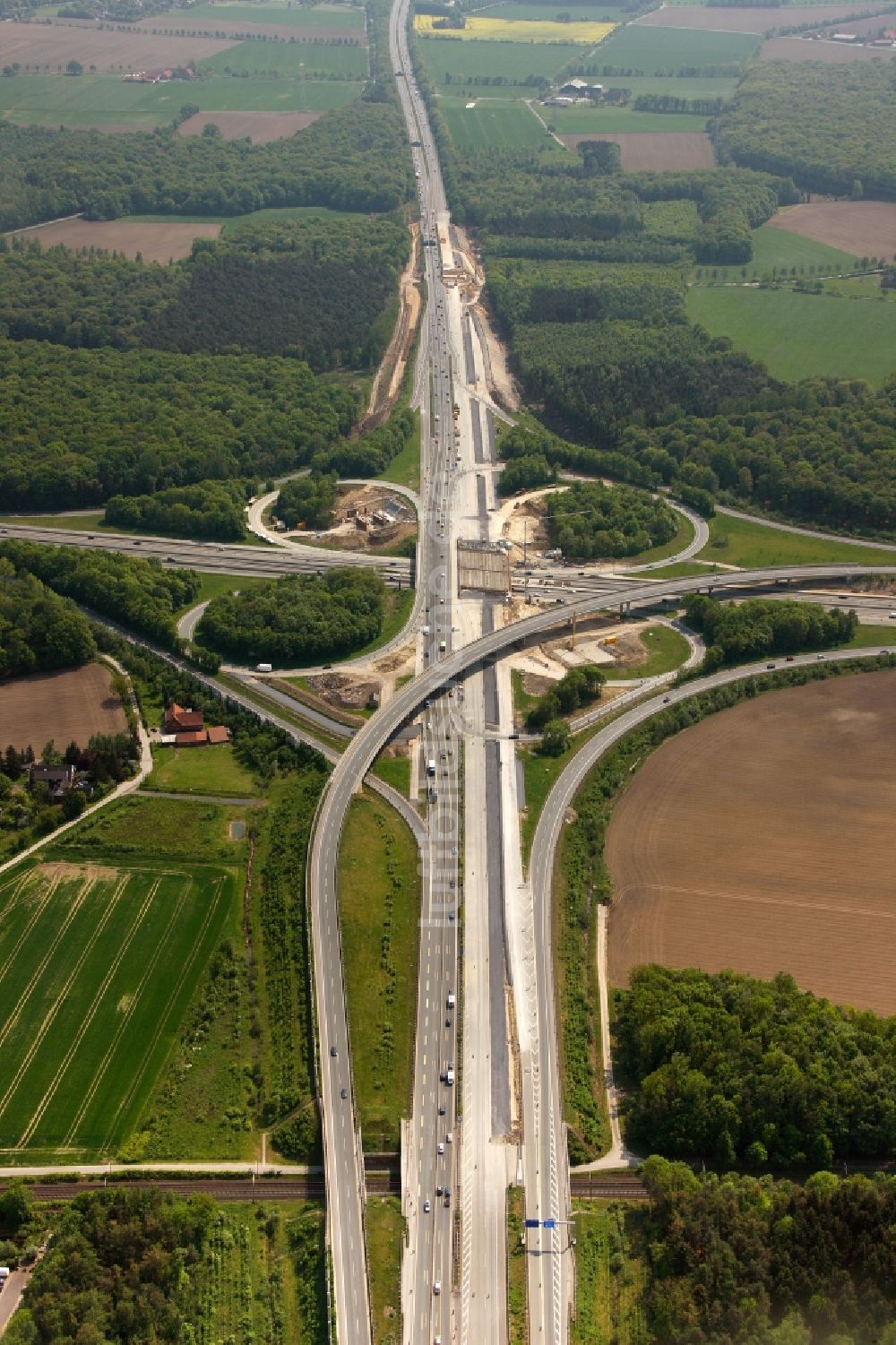 Münster aus der Vogelperspektive: Autobahnkreuz Münster-Süd im Bundesland Nordrhein-Westfalen