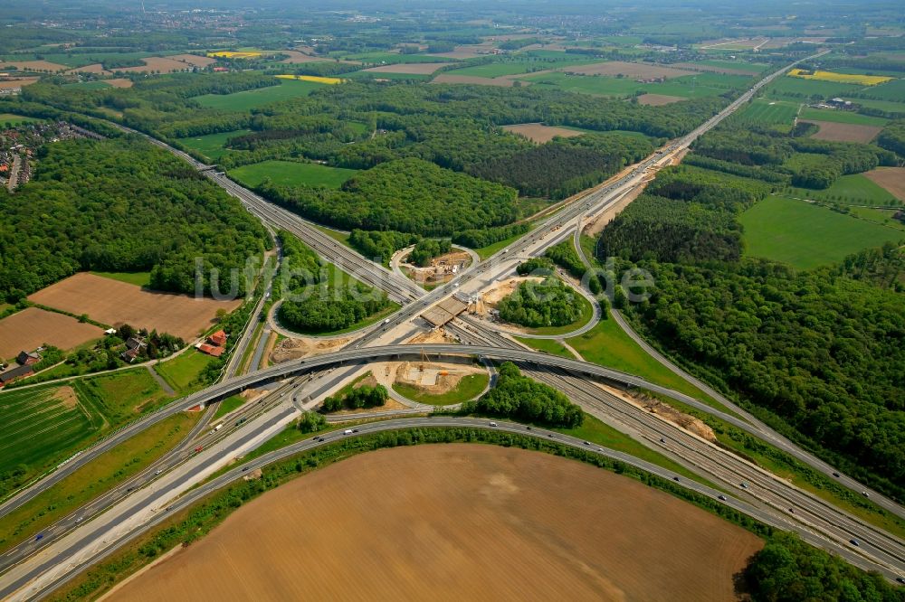 Luftbild Münster - Autobahnkreuz Münster-Süd im Bundesland Nordrhein-Westfalen