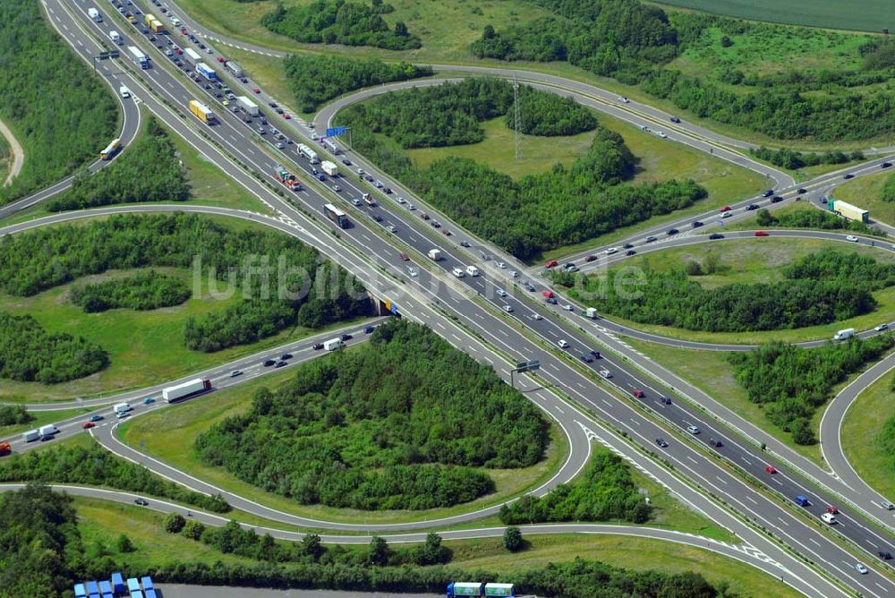 Würzburg aus der Vogelperspektive: Autobahnkreuz nahe Würzburg