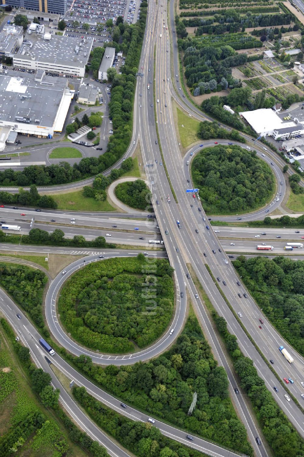 Luftbild Frankfurt am Main - Autobahnkreuz Nordwestkreuz Frankfurt am Main