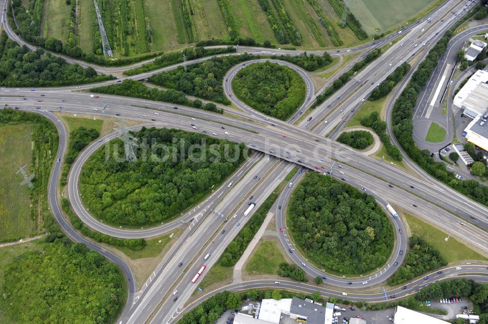 Frankfurt am Main von oben - Autobahnkreuz Nordwestkreuz Frankfurt am Main