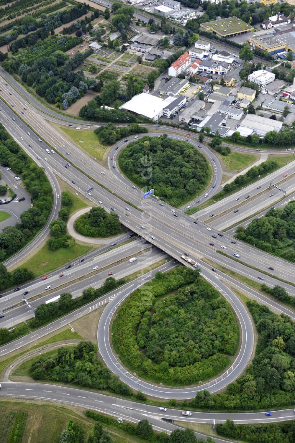 Luftbild Frankfurt am Main - Autobahnkreuz Nordwestkreuz Frankfurt am Main