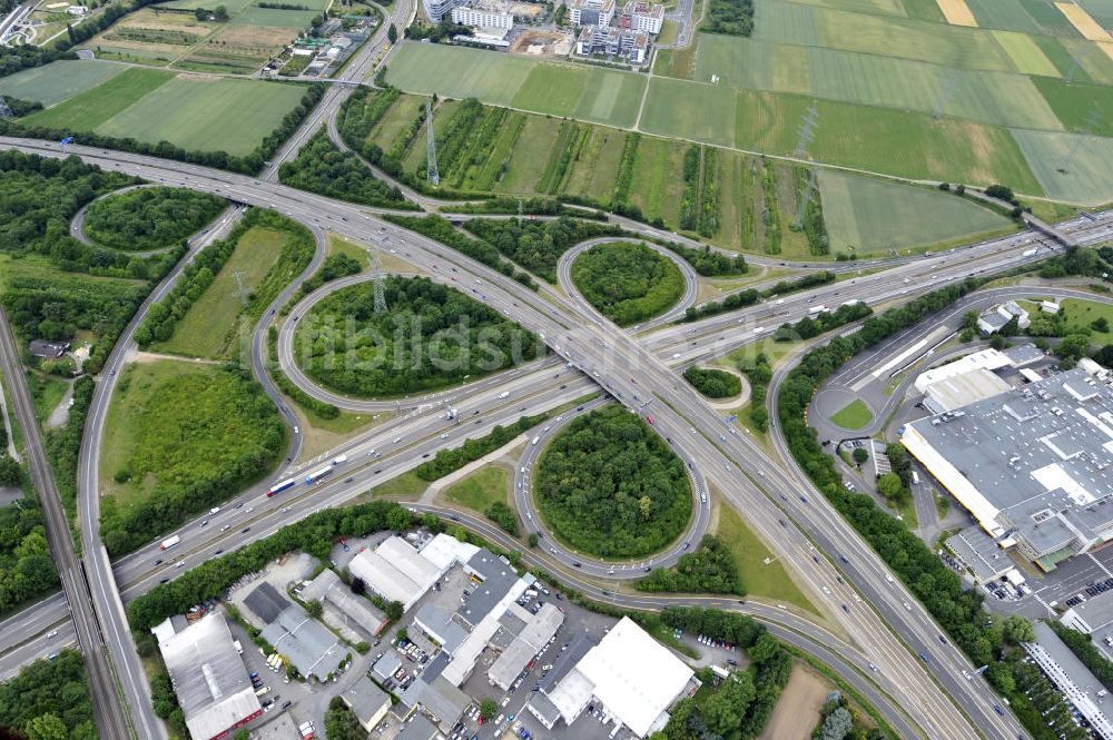 Frankfurt am Main von oben - Autobahnkreuz Nordwestkreuz Frankfurt am Main