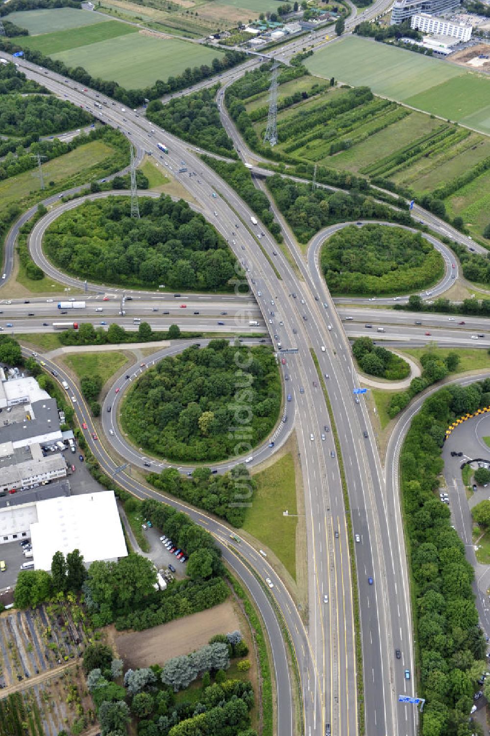 Frankfurt am Main von oben - Autobahnkreuz Nordwestkreuz Frankfurt am Main