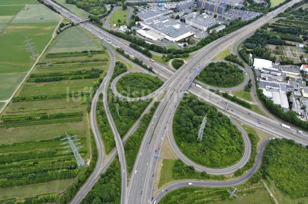 Luftbild Frankfurt am Main - Autobahnkreuz Nordwestkreuz Frankfurt am Main