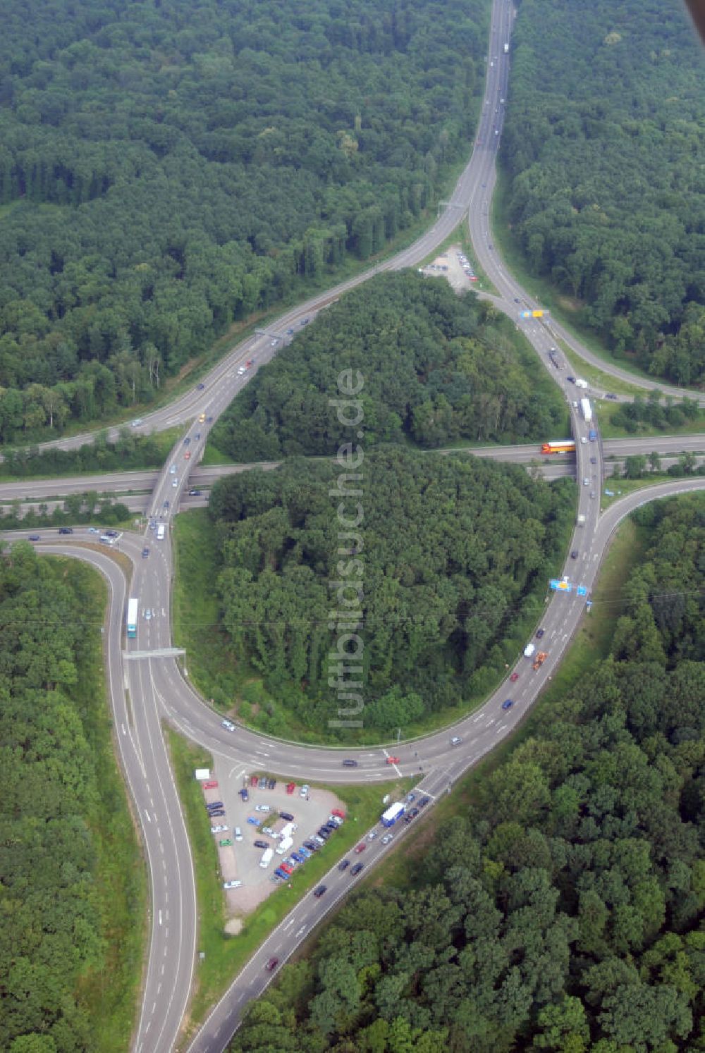 Offenburg von oben - Autobahnkreuz Offenburg