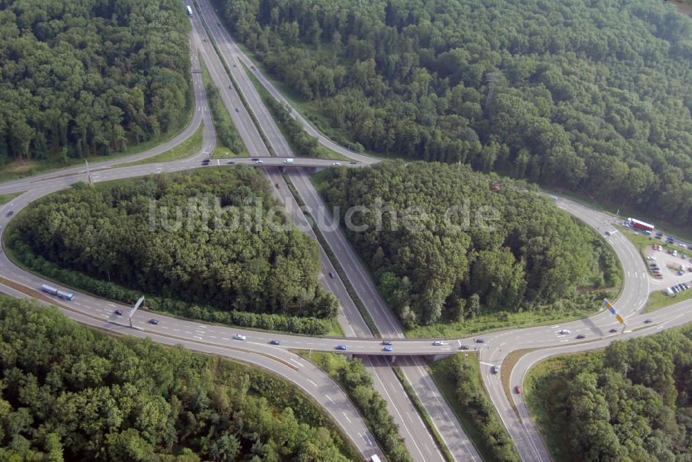 Luftaufnahme Offenburg - Autobahnkreuz Offenburg