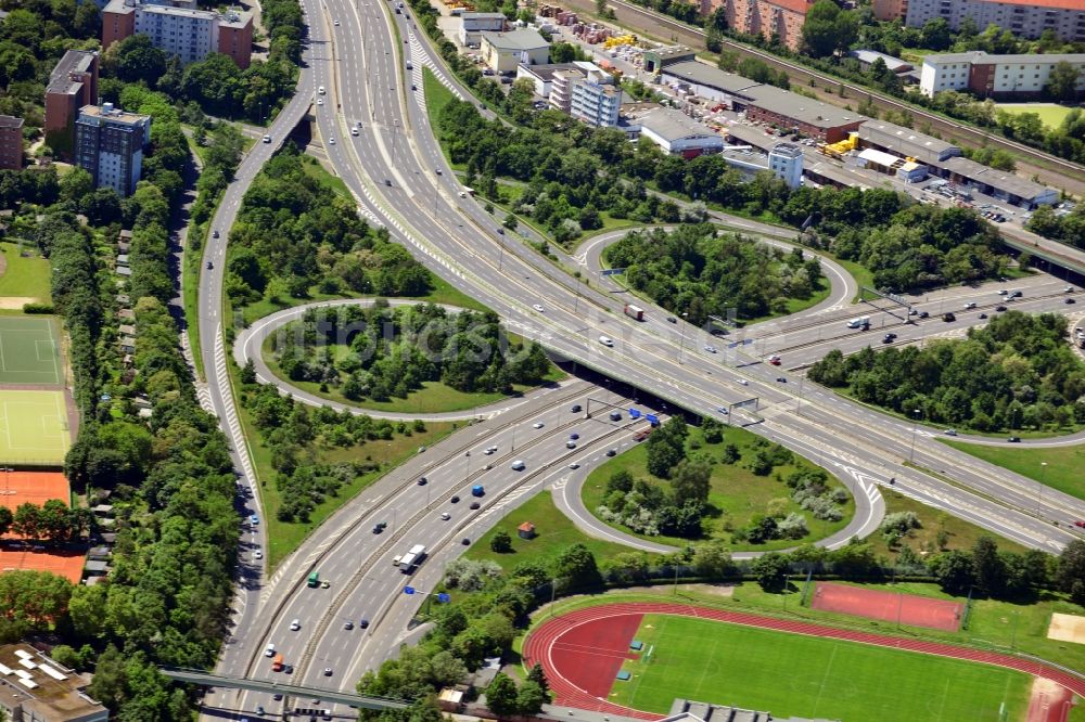 Luftaufnahme Berlin OT Schöneberg - Autobahnkreuz Schöneberg in Berlin im gleichnamigen Bundesland