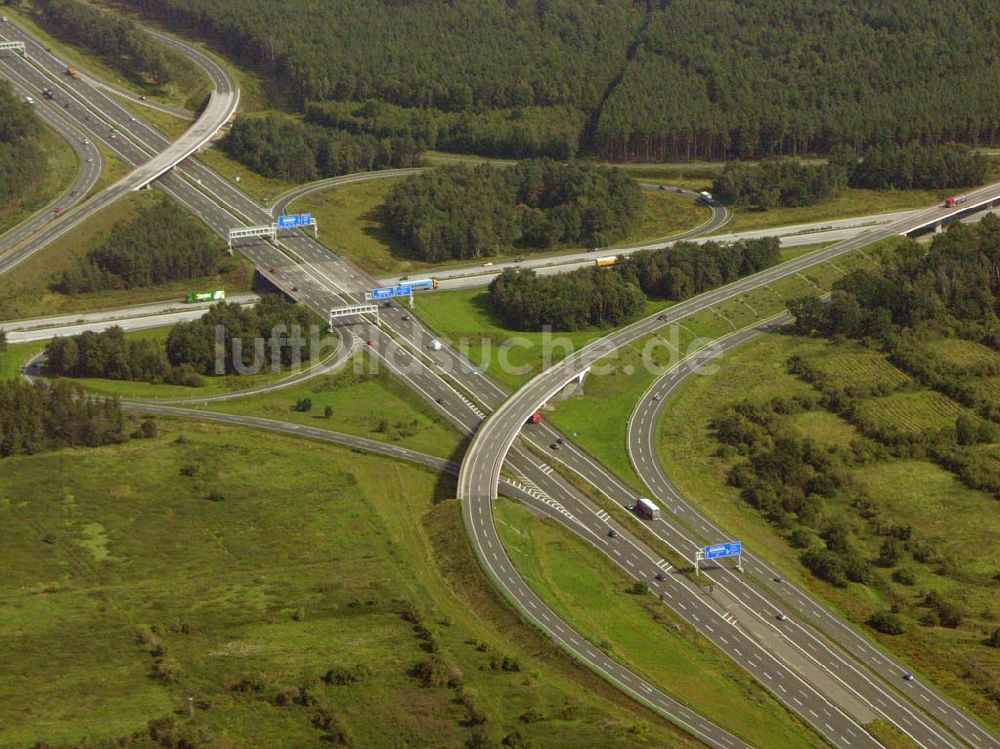 Luftbild Schönefeld/ Brandenburg - Autobahnkreuz Schönefeld