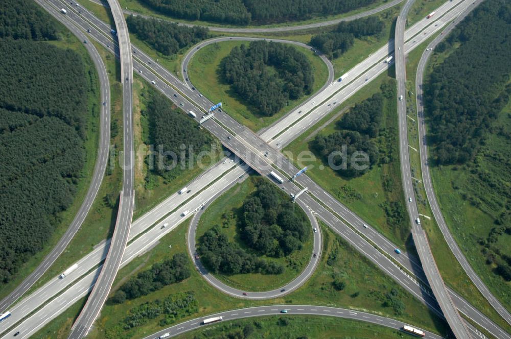 Luftbild Schönefeld - Autobahnkreuz Schönefeld