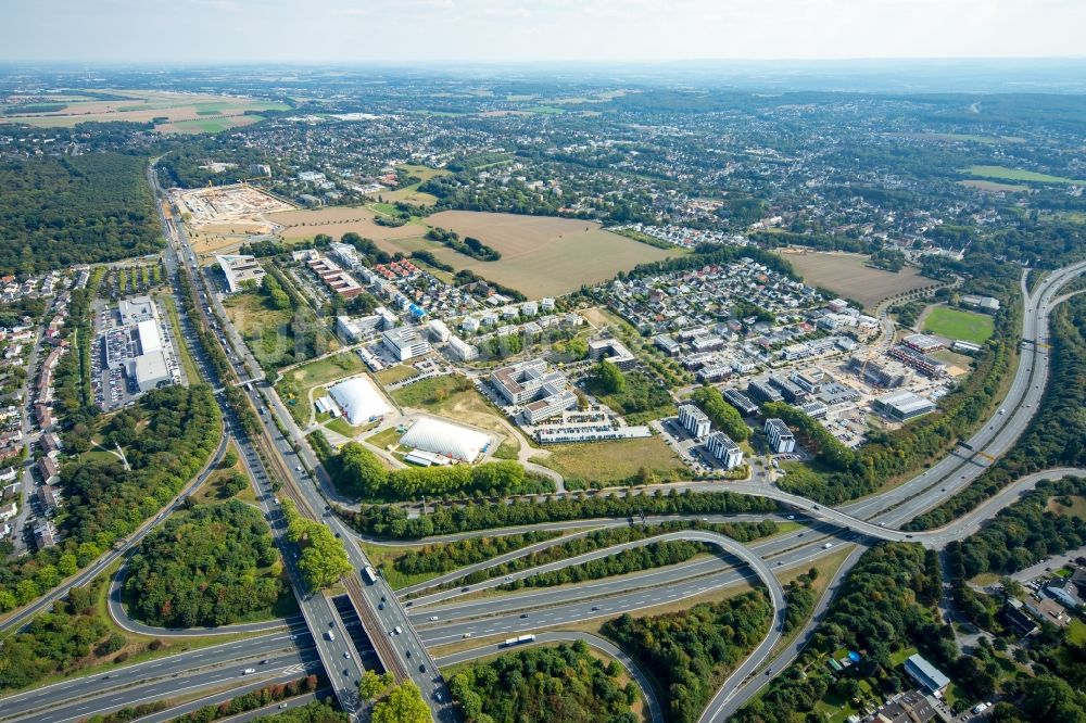 Dortmund aus der Vogelperspektive: Autobahnkreuz der Stadtautobahn mit Bundesstraßen bei Dortmund im Ruhrgebiet in Nordrhein-Westfalen