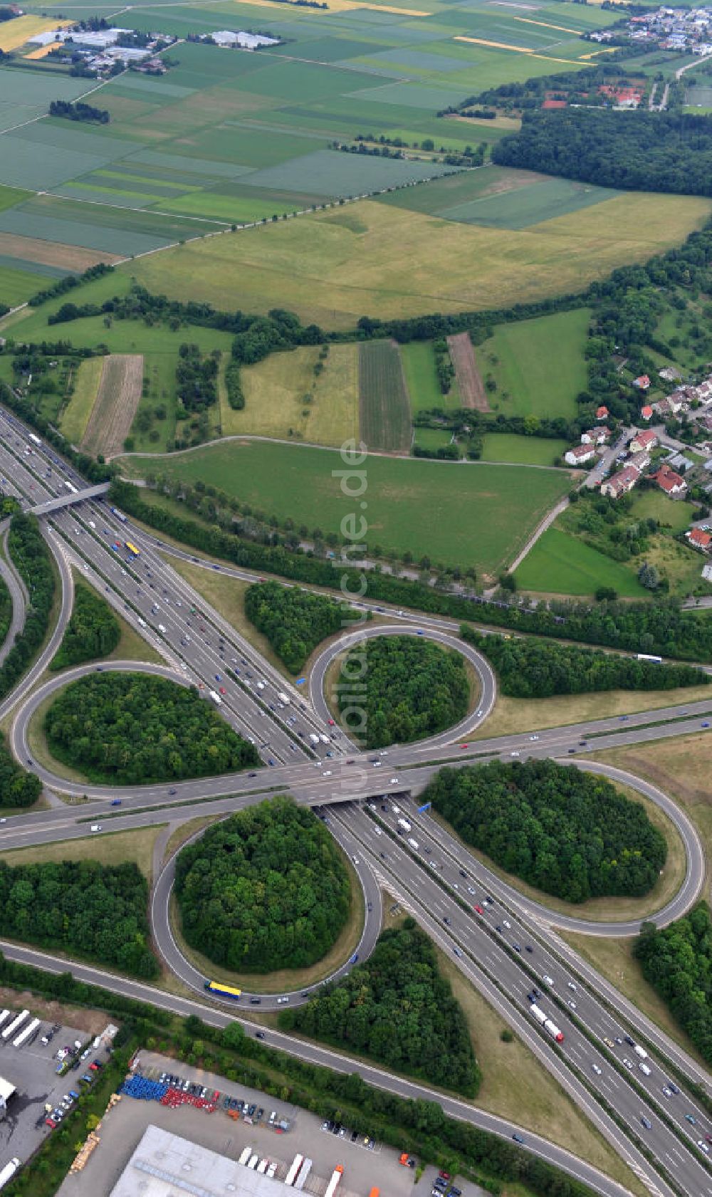 Stuttgart von oben - Autobahnkreuz Stuttgart