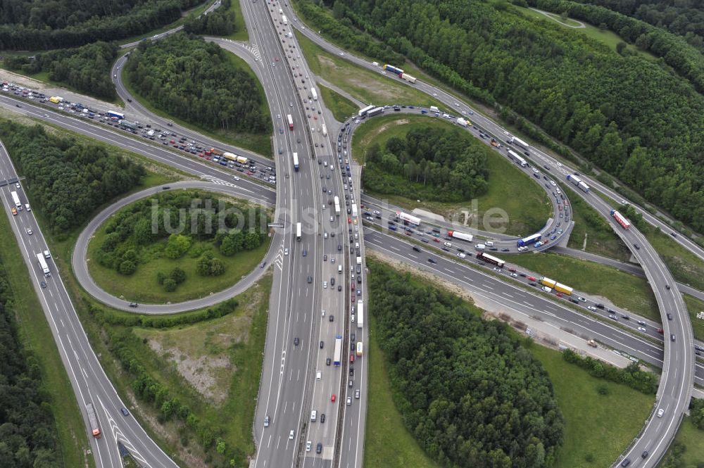 Stuttgart aus der Vogelperspektive: Autobahnkreuz Stuttgart in Baden-Württemberg