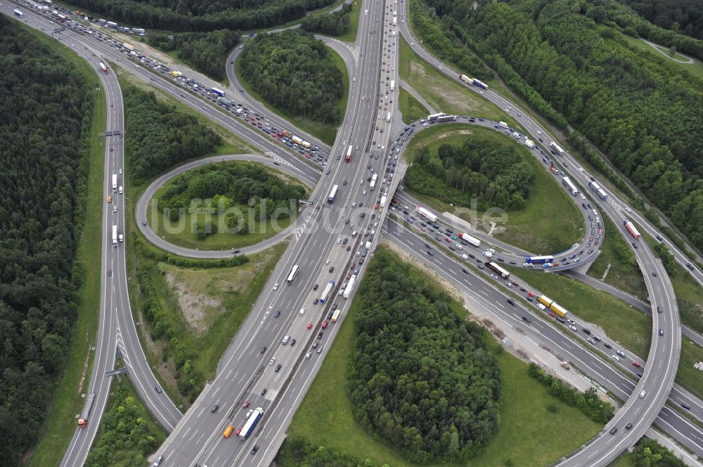 Luftbild Stuttgart - Autobahnkreuz Stuttgart in Baden-Württemberg