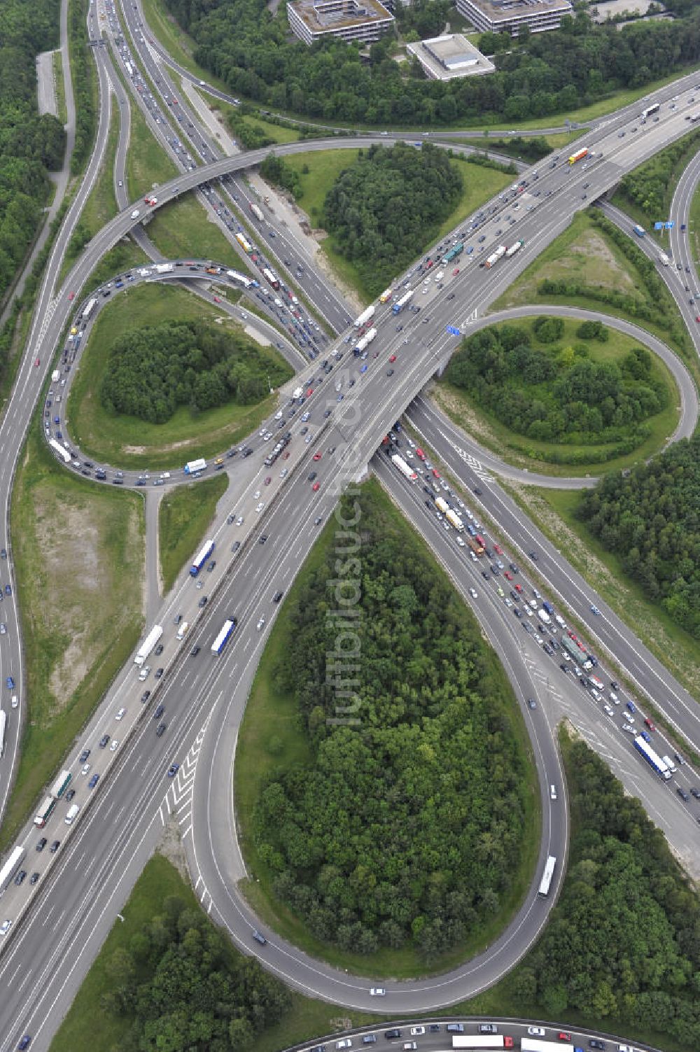 Luftbild Stuttgart - Autobahnkreuz Stuttgart in Baden-Württemberg