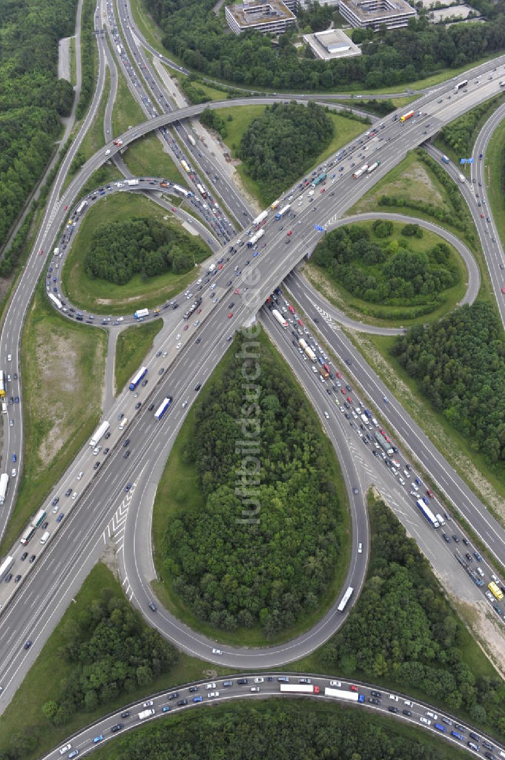 Luftaufnahme Stuttgart - Autobahnkreuz Stuttgart in Baden-Württemberg