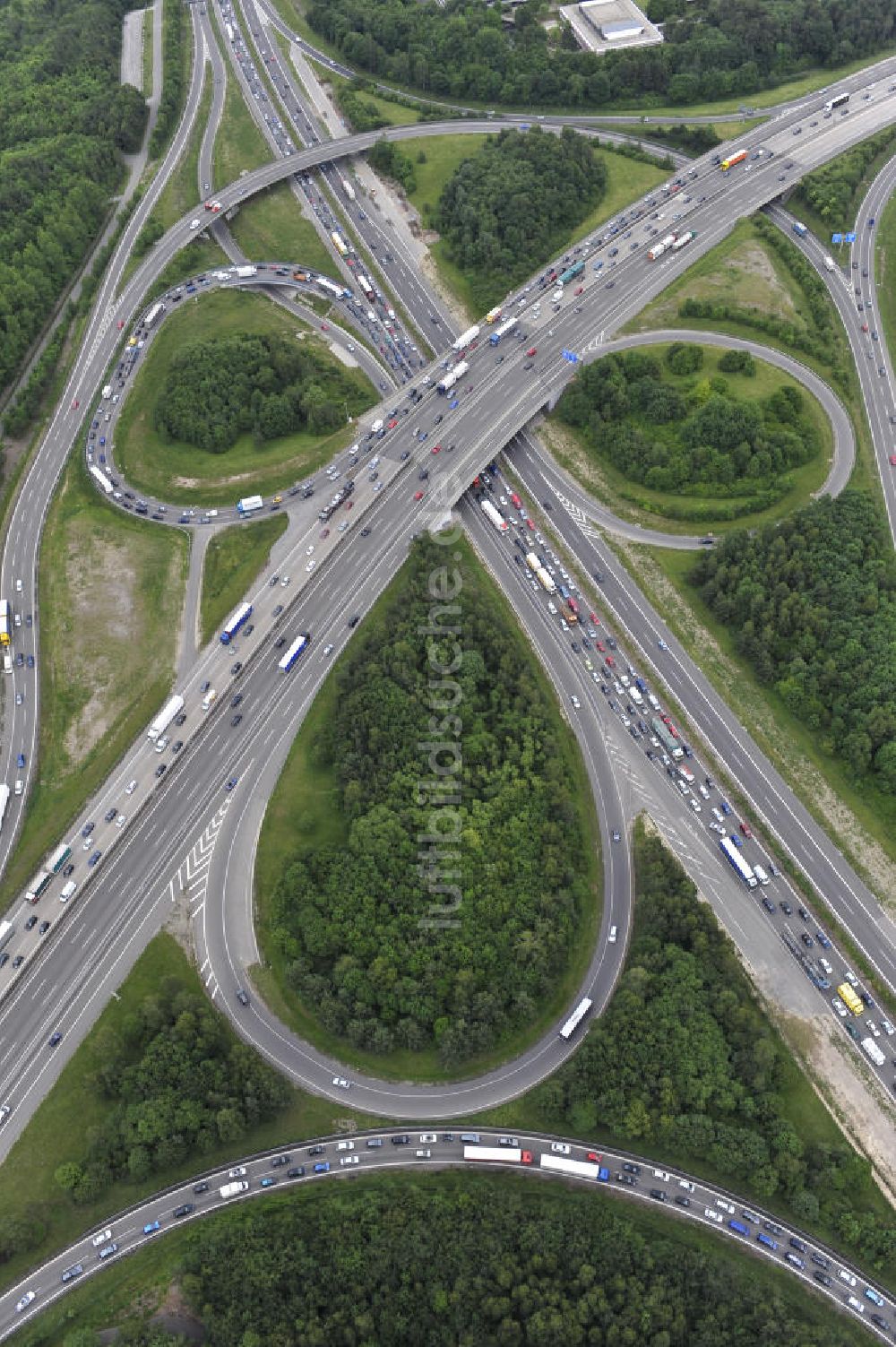 Stuttgart von oben - Autobahnkreuz Stuttgart in Baden-Württemberg