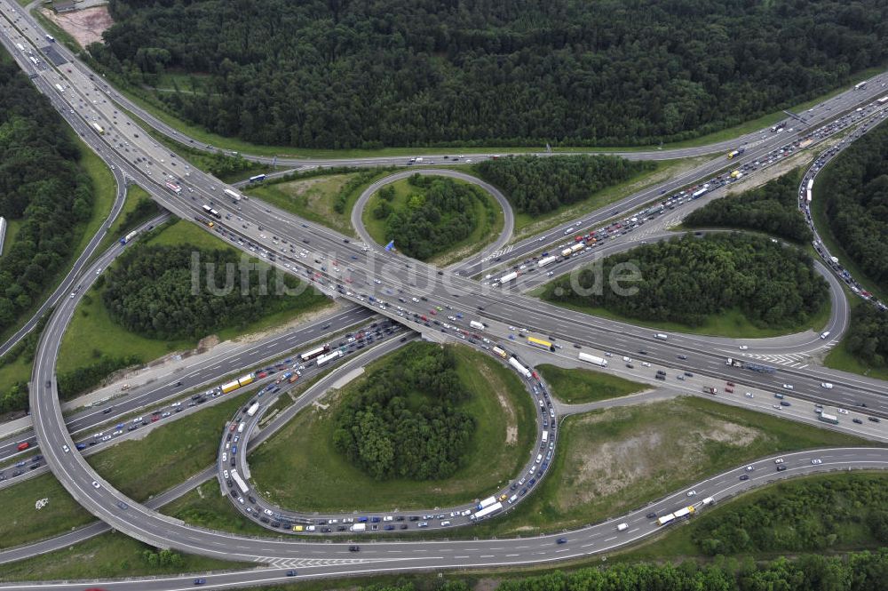 Luftbild Stuttgart - Autobahnkreuz Stuttgart in Baden-Württemberg