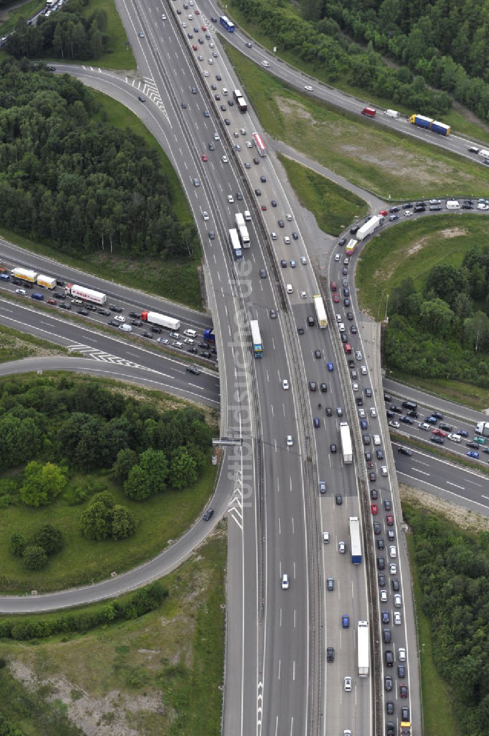 Stuttgart von oben - Autobahnkreuz Stuttgart in Baden-Württemberg