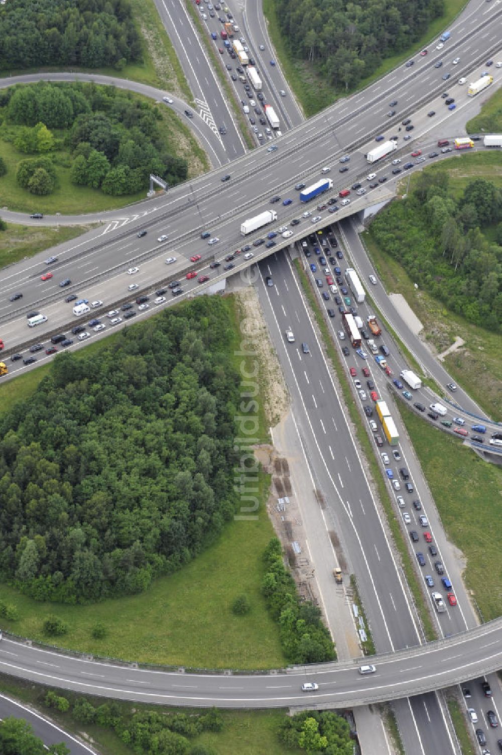 Luftbild Stuttgart - Autobahnkreuz Stuttgart in Baden-Württemberg