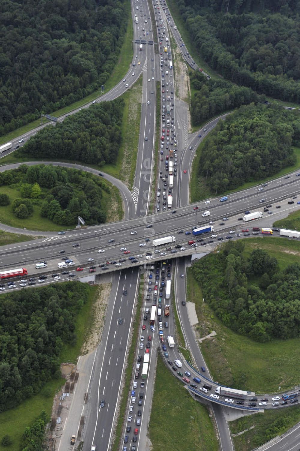 Luftaufnahme Stuttgart - Autobahnkreuz Stuttgart in Baden-Württemberg