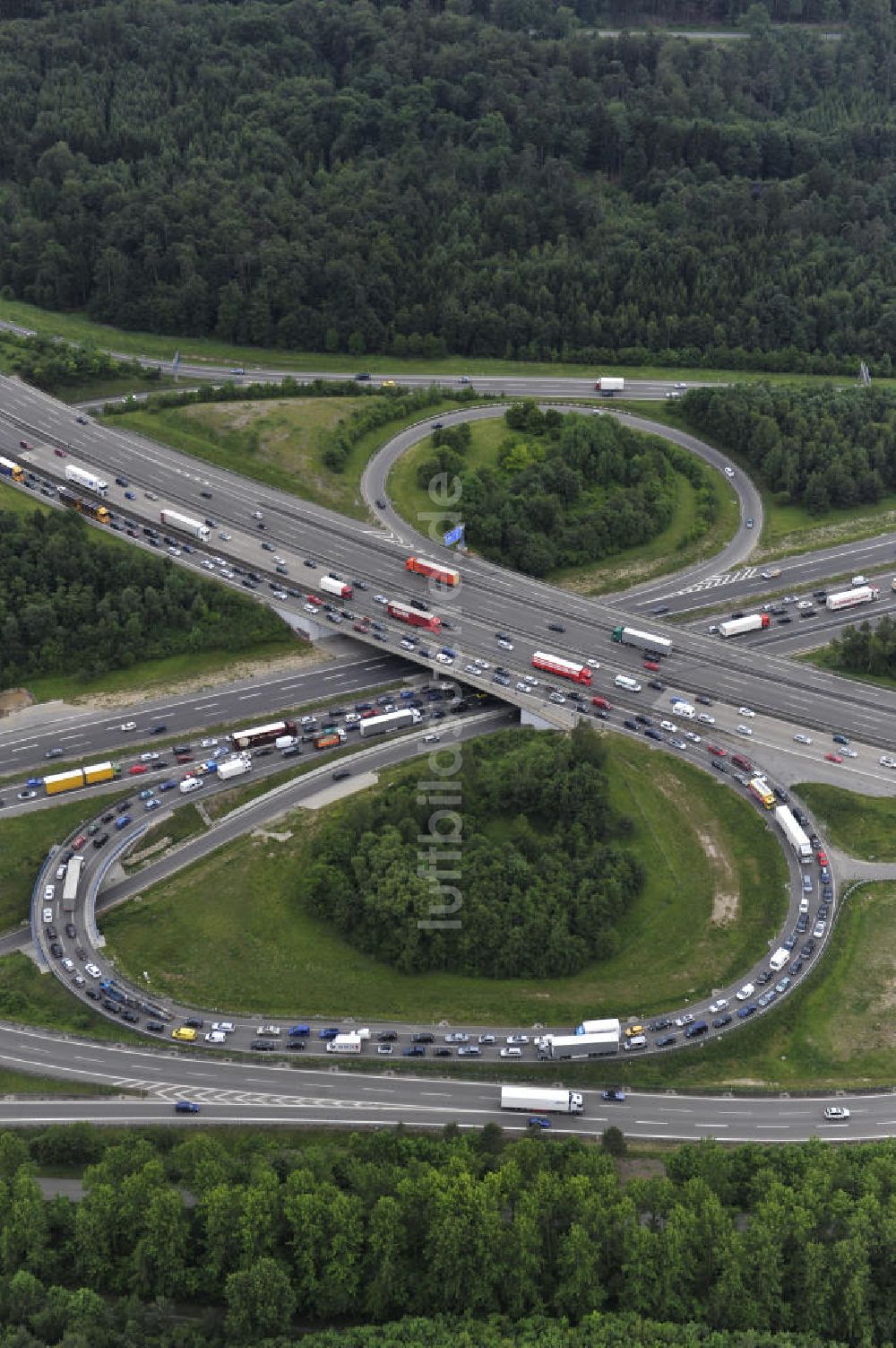 Stuttgart von oben - Autobahnkreuz Stuttgart in Baden-Württemberg