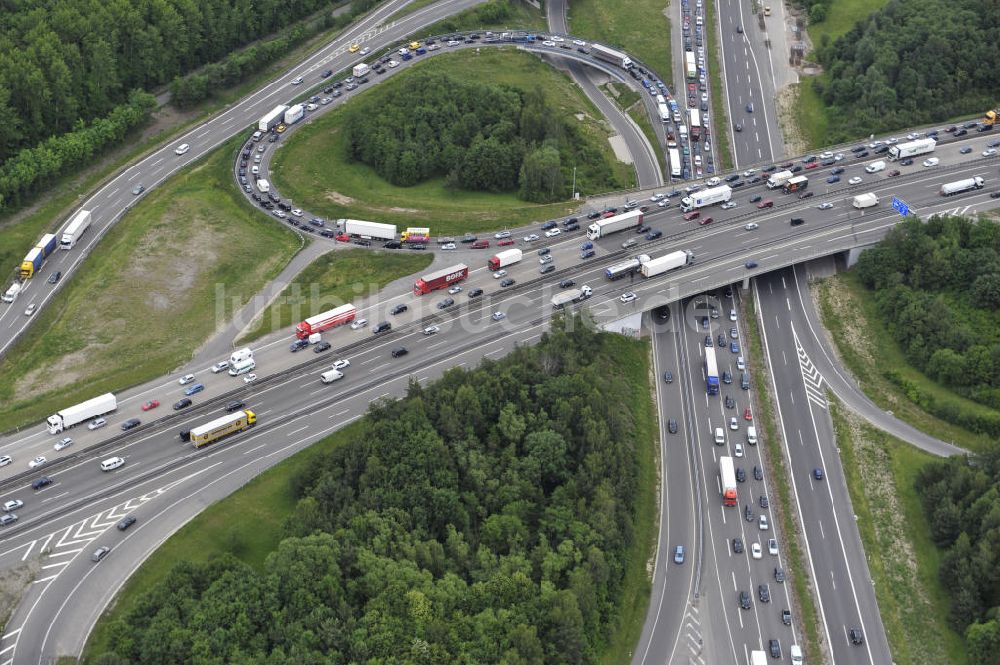 Stuttgart von oben - Autobahnkreuz Stuttgart in Baden-Württemberg