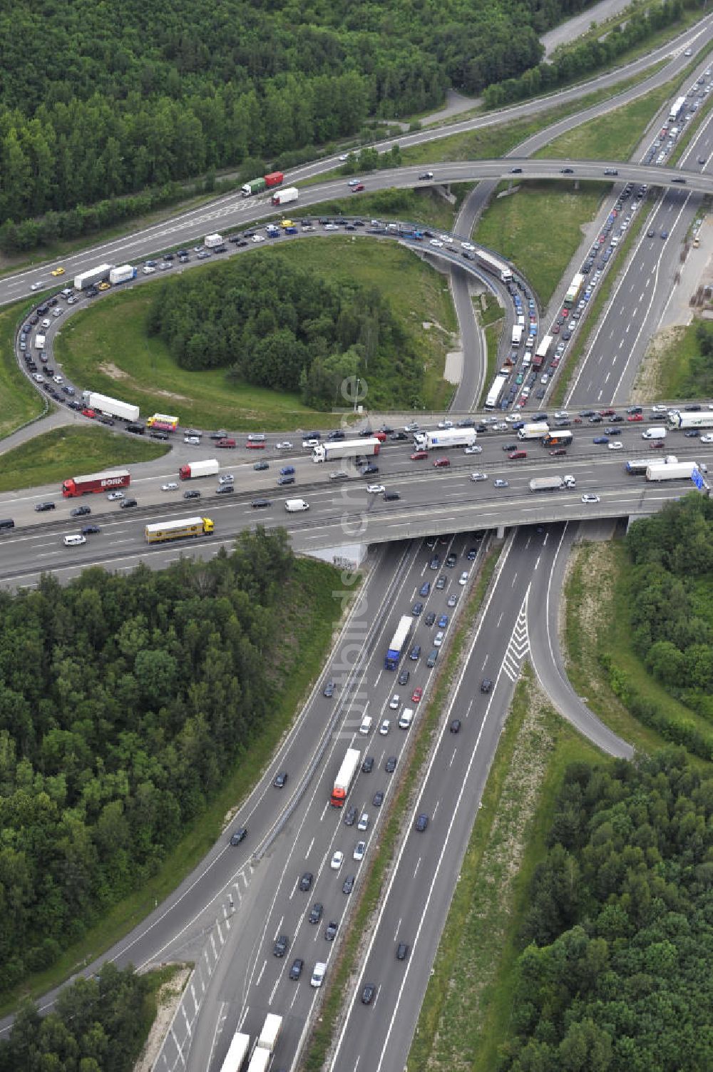 Luftbild Stuttgart - Autobahnkreuz Stuttgart in Baden-Württemberg