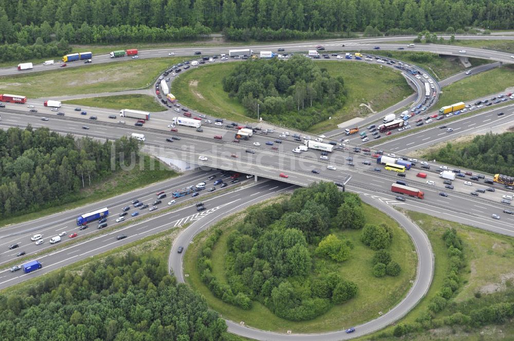 Luftaufnahme Stuttgart - Autobahnkreuz Stuttgart in Baden-Württemberg