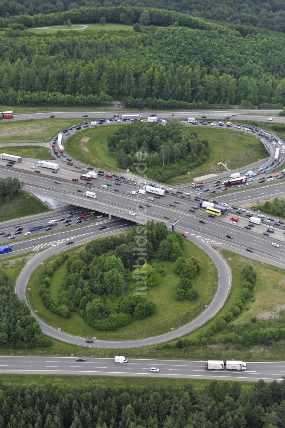 Stuttgart von oben - Autobahnkreuz Stuttgart in Baden-Württemberg