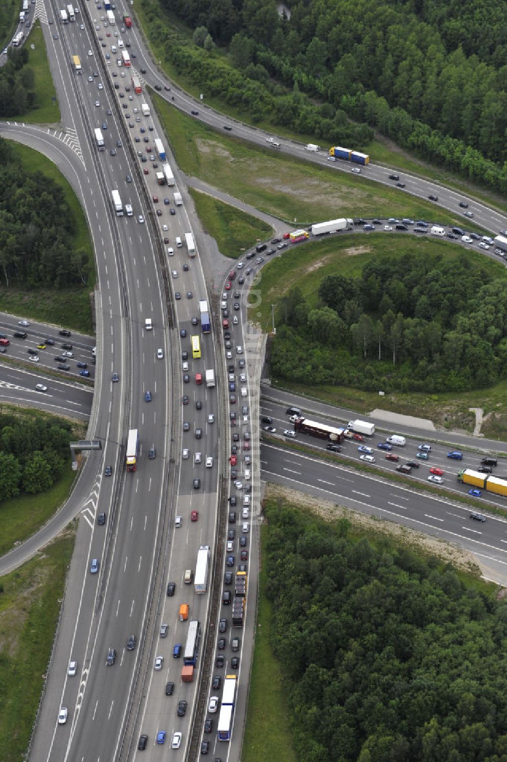 Luftaufnahme Stuttgart - Autobahnkreuz Stuttgart in Baden-Württemberg