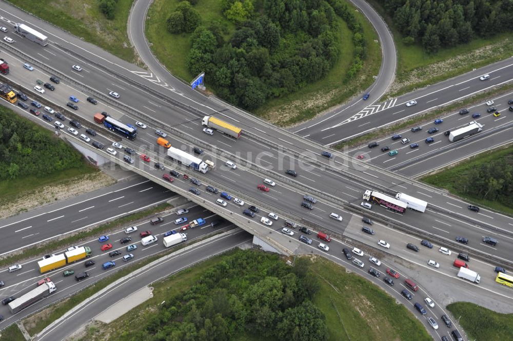 Stuttgart von oben - Autobahnkreuz Stuttgart in Baden-Württemberg