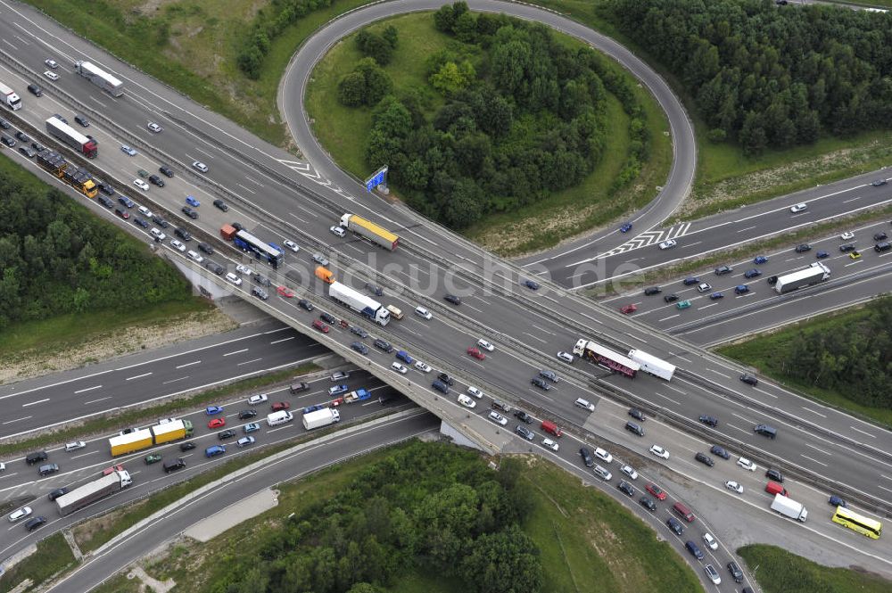 Stuttgart aus der Vogelperspektive: Autobahnkreuz Stuttgart in Baden-Württemberg