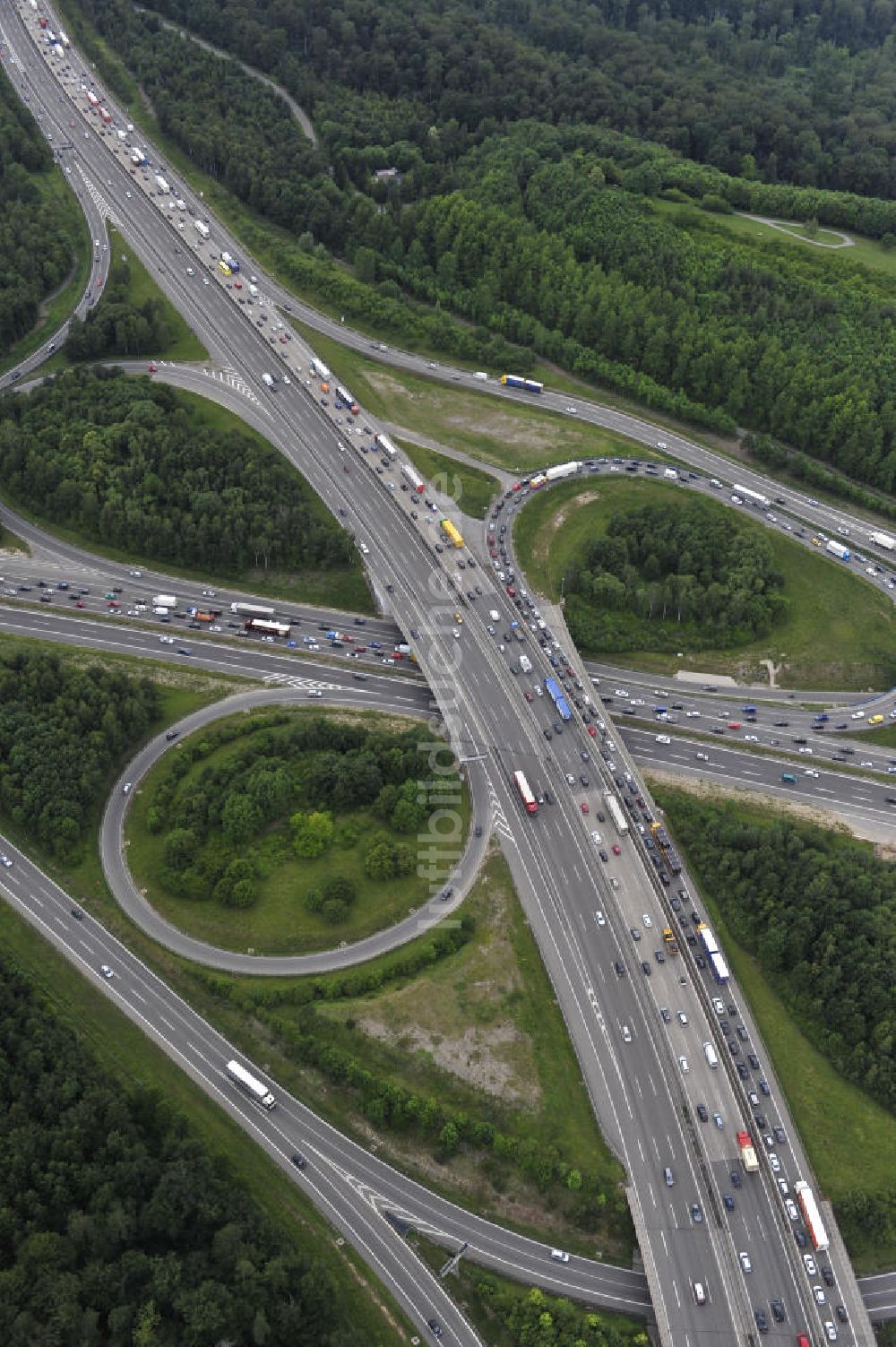 Luftbild Stuttgart - Autobahnkreuz Stuttgart in Baden-Württemberg