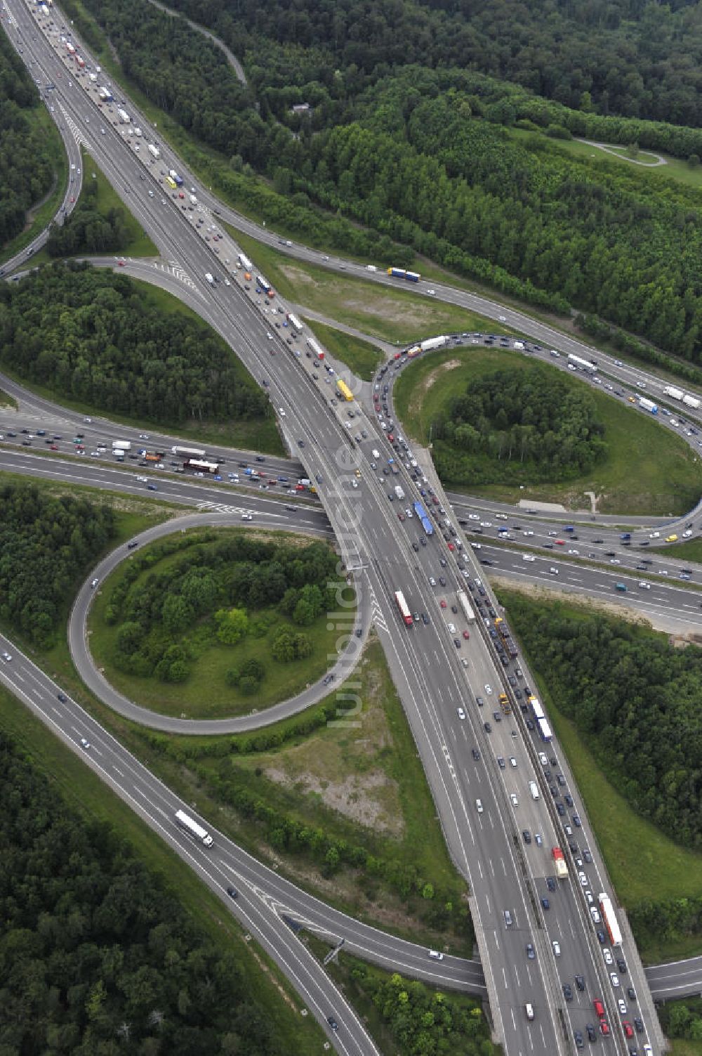 Luftaufnahme Stuttgart - Autobahnkreuz Stuttgart in Baden-Württemberg