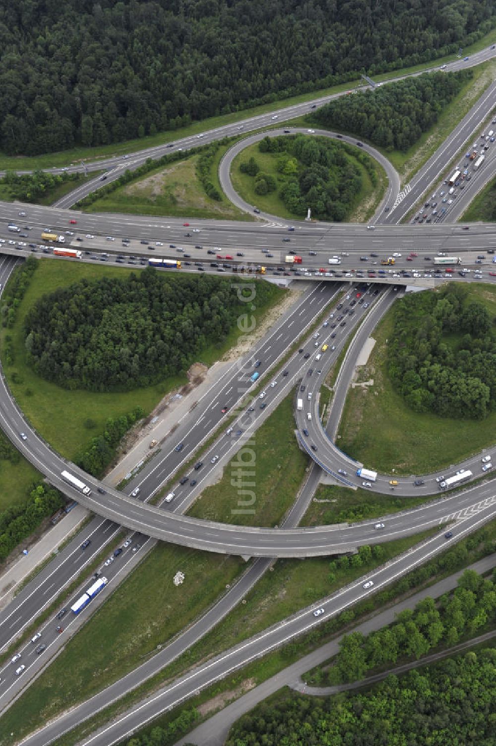 Stuttgart aus der Vogelperspektive: Autobahnkreuz Stuttgart in Baden-Württemberg