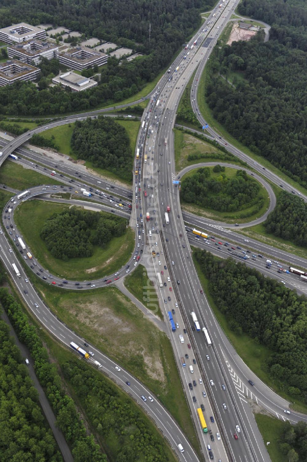 Luftaufnahme Stuttgart - Autobahnkreuz Stuttgart in Baden-Württemberg