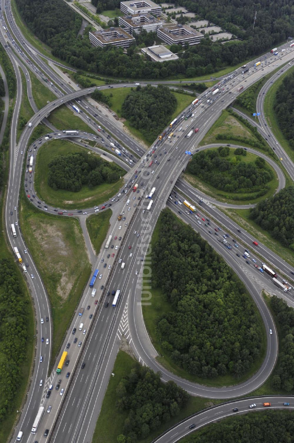 Stuttgart von oben - Autobahnkreuz Stuttgart in Baden-Württemberg