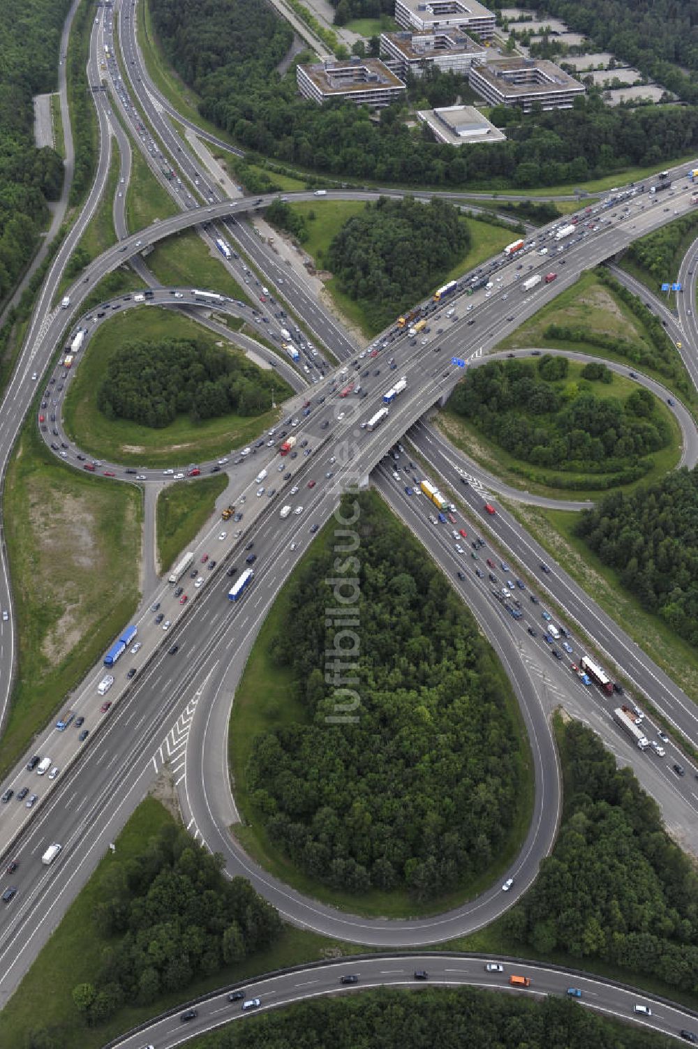 Stuttgart aus der Vogelperspektive: Autobahnkreuz Stuttgart in Baden-Württemberg