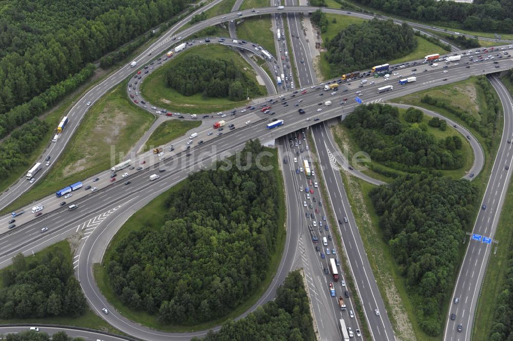 Luftbild Stuttgart - Autobahnkreuz Stuttgart in Baden-Württemberg