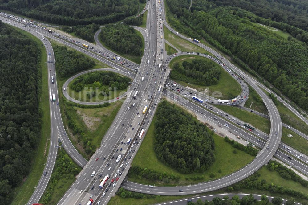 Luftbild Stuttgart - Autobahnkreuz Stuttgart in Baden-Württemberg