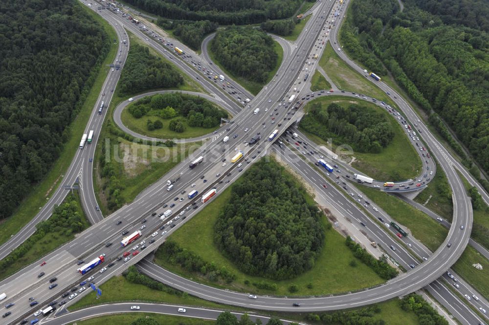 Luftbild Stuttgart - Autobahnkreuz Stuttgart in Baden-Württemberg